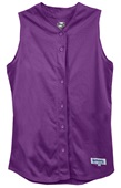 Womens Pro Mesh Full Button Sleeveless Softball Jersey