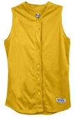 Womens Pro Mesh Full Button Sleeveless Softball Jersey