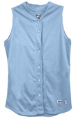 Womens Pro Mesh Full Button Sleeveless Softball Jersey