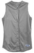 Womens Pro Mesh Full Button Sleeveless Softball Jersey