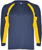Badger B-Core Hook L/S Performance Tees NAVY/GOLD Primary