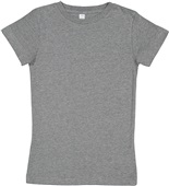 LAT Sportswear Girls Longer Length T-Shirts GRANITE HEATHER Primary