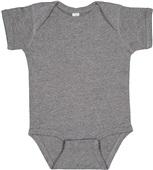 Rabbit Skins Infant Baby Rib Bodysuit 4400 GRANITE HEATHER Primary