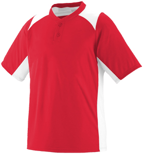 Augusta Adult Small Red/White Gamer Poly Mesh Baseball Jersey