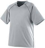 Augusta Youth Large White Striker Moisture Wicking Soccer Jersey SILVER BLACK Primary