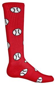 youth red softball socks