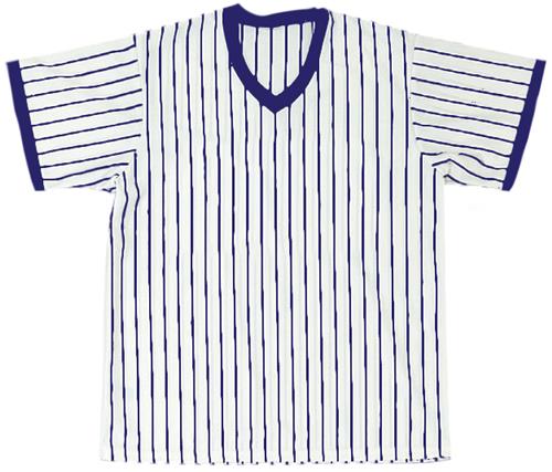 Baseball V-Neck Pullover Jersey w/Pinstripes