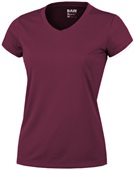 Baw Ladies Short Sleeve Xtreme-Tek T-Shirts UPF 50 MAROON Primary