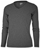 Baw Ladies Long Sleeve Xtreme-Tek Heather T-Shirts UPF 50 HEATHER BLACK Primary
