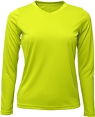 Baw Ladies Long Sleeve Xtreme-Tek T-Shirts NEON YELLOW Primary