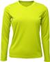 Baw Ladies Long Sleeve Xtreme-Tek T-Shirts UPF 50 NEON YELLOW Primary