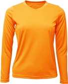 Baw Ladies Long Sleeve Xtreme-Tek T-Shirts UPF 50 SAFETY ORANGE Primary