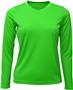 Baw Ladies Long Sleeve Xtreme-Tek T-Shirts UPF 50 NEON GREEN Primary
