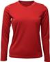 Baw Ladies Long Sleeve Xtreme-Tek T-Shirts UPF 50 RED Primary