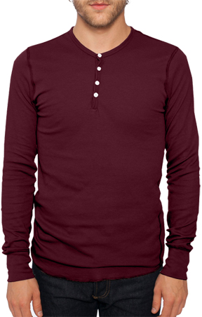 American apparel baby thermal long sleeve henley best sale