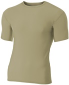 A4 Adult Short Sleeve Compression Crew Shirts VEGAS GOLD Primary