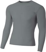 A4 Adult Youth Long Sleeve Compression Crew Shirt