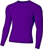 A4 Adult Youth Long Sleeve Compression Crew Shirt