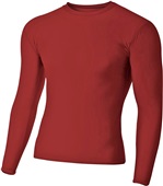 A4 Adult Youth Long Sleeve Compression Crew Shirt