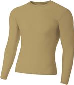 A4 Adult Youth Long Sleeve Compression Crew Shirt