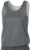A4 Women's  Reversible Mesh Basketball Tank Jersey Outside: GRAPHITE, Inside: WHITE Primary