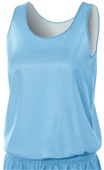 A4 Women's  Reversible Mesh Basketball Tank Jersey Outside: LIGHT BLUE, Inside: WHITE Primary