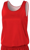 A4 Women's  Reversible Mesh Basketball Tank Jersey Outside: SCARLET, Inside: WHITE Primary
