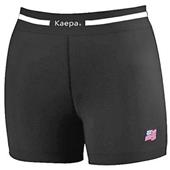 Kaepa USA Spandex 4" Shorts Flip Down Waist Womens Volleyball (Black or Navy)
