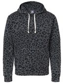 J America Tri-Blend Pullover Fleece Hoodie 8871 BLACK LEOPARD TRIBLEND Primary