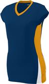 Womens Girls Fancy 3-Color Volleyball Jerseys NAVY/GOLD/WHITE Primary