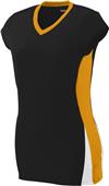 Womens Girls Fancy 3-Color Volleyball Jerseys BLACK/GOLD/WHITE Primary
