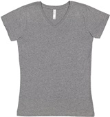 LAT Sportswear Ladies Fine Jersey V-Neck Tee GRANITE HEATHER Primary