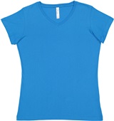 LAT Sportswear Ladies Fine Jersey V-Neck Tee COBALT Primary
