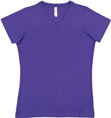LAT Sportswear Ladies Fine Jersey V-Neck Tee PURPLE Primary