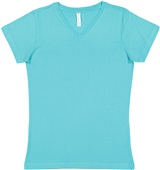 LAT Sportswear Ladies Fine Jersey V-Neck Tee CARIBBEAN Primary