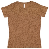 LAT Sportswear Ladies Fine Jersey Tee BROWN LEOPARD Primary