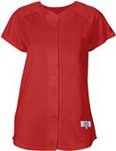 Women Girls Pin Dot Mesh Infield Softball Jersey