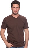Royal Apparel Mens Short Sleeve V-Neck Tee CHOCOLATE Primary