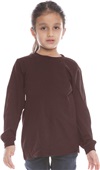 Royal Apparel Youth Unisex Long Sleeve Crew Tee CHOCOLATE Primary