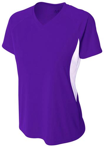 sunburnproject☆Colorblock V-Neck T-shirt Colorblock V-Neck T-shirt (SKYBLUE) - sunburnproject