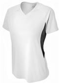 A4 Womens Color Blocked Performance V-Neck Shirt