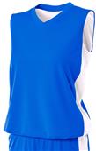 A4 Womens Reversible Moisture Management Muscle Basketball Jersey Outside: ROYAL, Inside: WHITE Primary