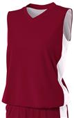 A4 Womens Reversible Moisture Management Muscle Basketball Jersey Outside: CARDINAL, Inside: WHITE Primary