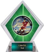 P.R. Female Soccer Green Diamond Ice Trophy