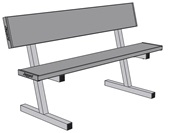 5 FT Portable Courtside Bench with Seat Back (Powder Coated)