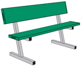 5 FT Portable Courtside Bench with Seat Back (Powder Coated)