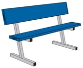 5 FT Portable Courtside Bench with Seat Back (Powder Coated)