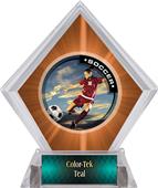 P.R. Female Soccer Orange Diamond Ice Trophy