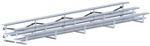 3 Row 27' Bleacher Preferred Double Foot Plank Tip & Roll BLDP-327TRG