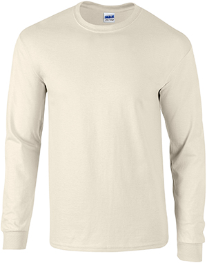 Gildan Ultra Cotton Adult Long Sleeve T-Shirts NATURAL 